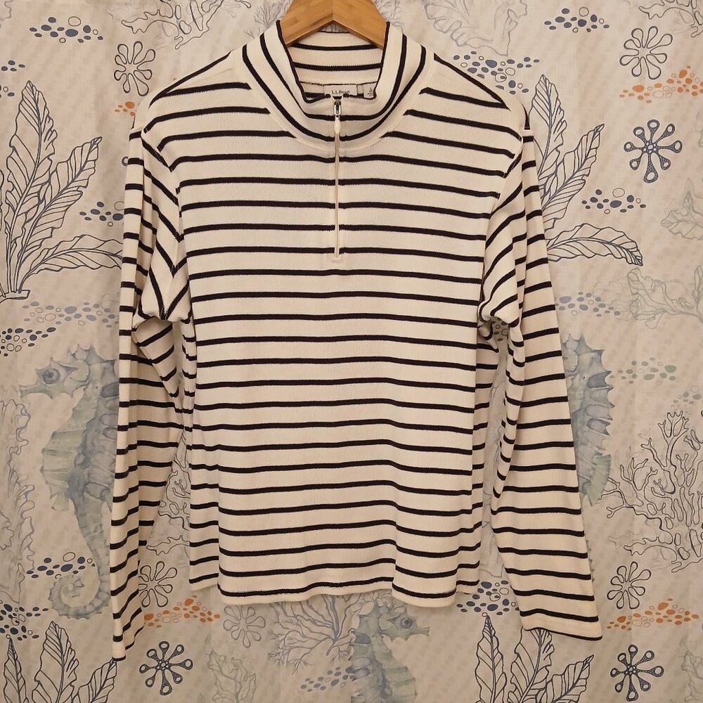 L.L. Bean Women’s French Sailor Top ¼ Zip LARGE